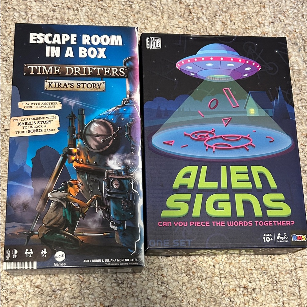 New Escape Room in a Box and Alien Signs Game Set